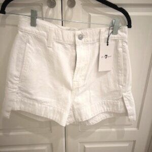 7 for All Mankind Denim Tailored Short in White Size 27